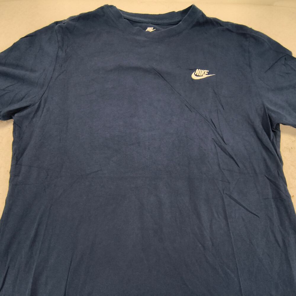 Nike Casual Crew Neck Short Sleeve Shirt Mens Size Medium M Navy White